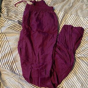 Vintage Reebok Women's Deep Purple Track Pants